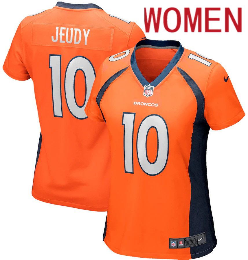 Women Denver Broncos 10 Jerry Jeudy Nike Orange Game Player NFL Jersey